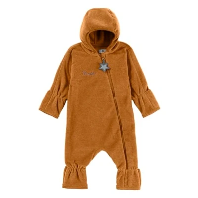 Abbildung von Sterntaler Baby Overall Fleece Unisex Jumpsuit aus Microfleece Stickerei, Reißverschluss, sowie Hand und Fußstulpen goldbraun, 62