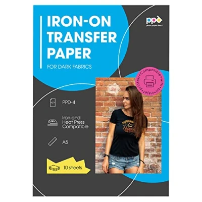 Abbildung von PPD 10 x A5 Inkjet Premium Transferpapier für Dunkles Textil, Bügeleisen, Transferpresse 504