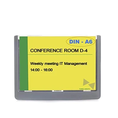 Abbildung von TUKA i AKUT 5st. Büro Türschild A6, Leicht Austauschbar, Büroschild zum Selbst Beschriften, 149 mm x 105,5 mm, Infoschild Wandmontage Anschrauben Ankleben für Konferenzräume usw. TKD8303 A6 5x