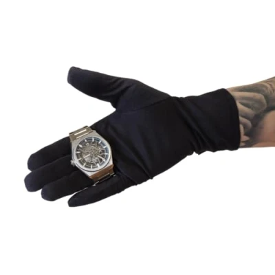 Abbildung von KD89 Handschuhe aus Mikrofaser, schwarz, Heli, für Uhrmacherei, Schmuck, Sammler, Profis oder Amateure, Schwarz , S