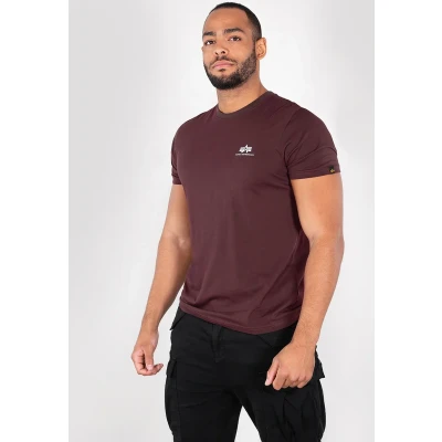 Abbildung von Alpha Industries Small LOGO Tshirt print, Herren, Größe: Large, Deep maroon