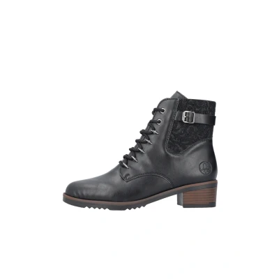 Abbildung von Rieker Damen Schnürstiefeletten Y0500, Frauen Stiefeletten,schnürboots,reißverschluss,Boots,Stiefel,Bootee,Booties,schwarz (00),40 EU / 6.5 UK