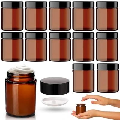 Abbildung von Cremedosen Zum Befüllen 180ml 12 Packungen Cremebehälter für DIY Kosmetik vielseitige Kleinbehälter Cremes, Lotionen, ätherische Öle und Salben