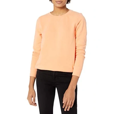 Abbildung von Amazon Essentials Damen Sweatshirt aus French Terry Fleece mit Rundhalsausschnitt (Erhältlich in Übergröße), Melonenorange, XL