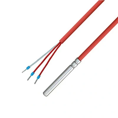 Abbildung von iOVEO 036HS01305 Kabelfühler/Temperaturfühler/Solarfühler/Temperatursensor PT100 3 Leiter mit Silikon Leitung bis 200C, 5 Meter