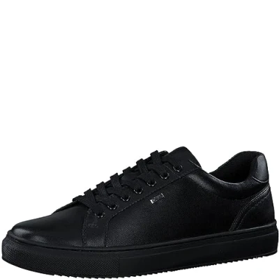 Abbildung von s.Oliver Herren Sneaker flach aus Leder zum Schnüren, Schwarz (Black), 42 EU