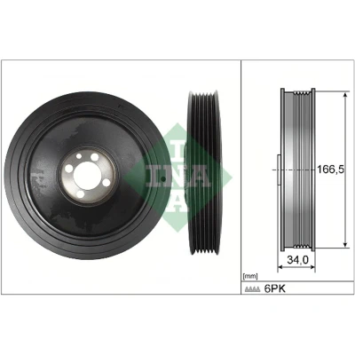 Abbildung von INA 544 0150 10 Kurbelwellenriemenscheibe 166,50 OPEL: Zafira B, Vectra C Saloon, Signum CC, FIAT: Croma II Estate, Tipo LANCIA: DELTA 3