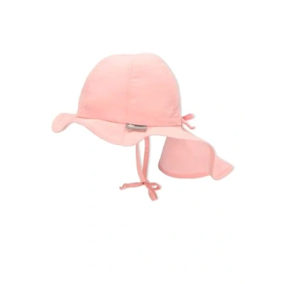 Abbildung von Sterntaler Sonnenhut Mädchen Sommerhut UV Schutz 50+ Mütze mit breiter Krempe und Größenregulierung Nackenschutz Bindebänder Baby Kinder Kopfbedeckung aus Popeline (Bio) zartrosa, Größe 53