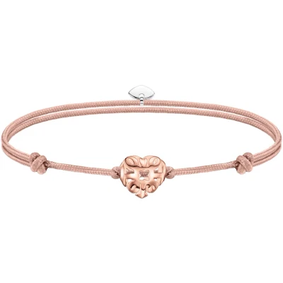 Abbildung von THOMAS SABO Damen Armband Karma Secret mit Herz Bead rosévergoldet 925 Sterlingsilber, 750 Roségold Vergoldung, Nylon A2123 597 40