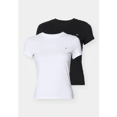 Abbildung von Tommy Jeans Cneck TEE 2 PACK Tshirt basic, Damen, Größe: 32, Ecru/black