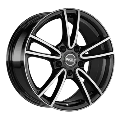 Abbildung von PROLINE 5 loch 16Zoll 114.3mm Alufelge CX300 Matt Schwarz frontpoliert 10001035 Felge