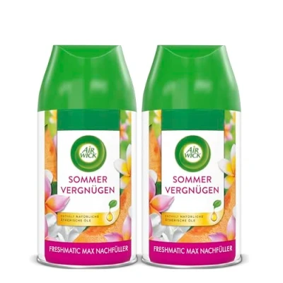 Abbildung von Air Wick Freshmatic Max Raumspray DUO Nachfüller für den Duft: Sommervergnügen 2 x 250 ml Raumduft und Lufterfrischer