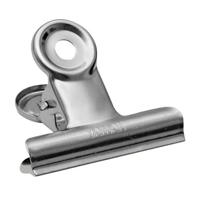 Abbildung von Wedo 6421375 Briefklemmer Metall, vernickelt starke Feder, Aufhängeöse, 75 mm, 12 Stück, chrom