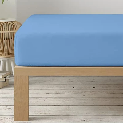 Abbildung von Degrees Home Kollektion Spannbettlaken 90 x 190 33 verstellbar gebürstete Polyester Blau
