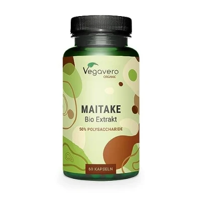 Abbildung von Bio MAITAKE Vegavero® 50% Polysaccharide 500 mg Extrakt (15:1) in Qualität Vegan &amp; Ohne Zusätze Grifola frondosa 60 Kapseln
