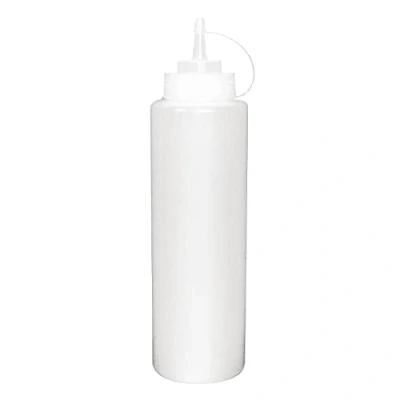 Abbildung von Vogue Saucenflasche, 340 ml, breite Öffnung, ideal für Saucen, Ketchup, Senf, Mayonnaise, Öl, Essig, Salat und Dressing, Weiß