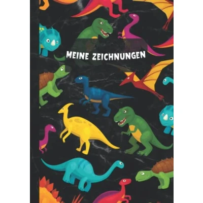 Abbildung von Zeichenblock Kinder Zeichenbuch: A4 Blanko Skizzenbuch für Groß zum Zeichnen Malen und Skizzieren Skizzenblock Mädchen &amp; Jungen Geschenk. Sketchbook for kids Meine Zeichnungen Dinosaurier