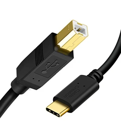 Abbildung von CableCreation USB C auf B Druckerkabel 2m, Druckerkabel/Scannerkabel Kompatibel mit MacBook Pro, HP, Canon, Brother, Samsung Drucker usw, 6.6Ft / Schwarz