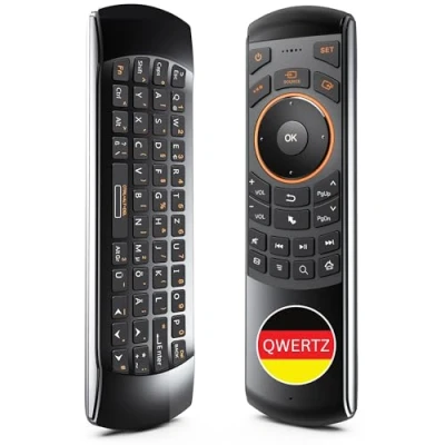 Abbildung von Orbsmart AM 1 kabellose Airmouse mit Deutscher Tastatur (QWERTZ) Gyrosensor Infrarot Anlernfunktion ideale Fernbedienung für Jede Android TV Box &amp; Stick Windows Mini PC HTPC Raspberry Pi
