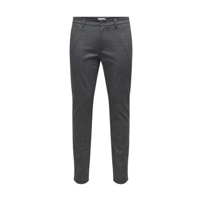 Abbildung von ONLY &amp; SONS Herren Onsmark Slim Check 020933 Pant Chinohose, Demitasse, 34W / 34L EU