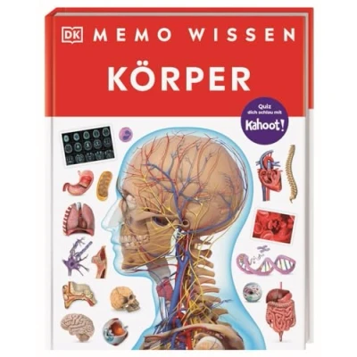 Abbildung von memo Wissen. Körper: Knochen, Muskeln, Blutgefäße: Kompetentes Sachwissen und kahoot Quizfragen. Für Kinder ab 8 Jahren