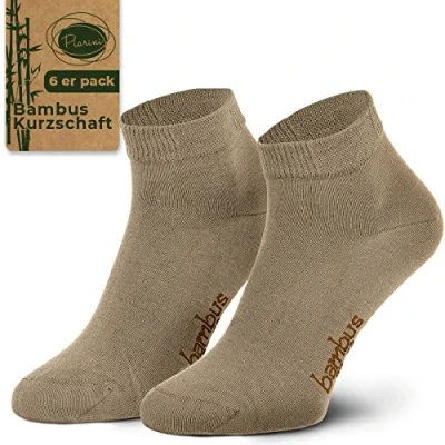 Abbildung von Piarini Gr. 35 36 37 38 6 Paar Bambussocken Damen Socken Frauen Kurzschaf kurz beige