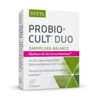 Abbildung von SYXYL ProBio Cult Duo Nahrungsergänzungsmittel mit Riboflavin Milchsäurebakterien &amp; Mikronährstoffen zur Unterstützung von Darmflora schleimhaut 30 Kapseln im Blister