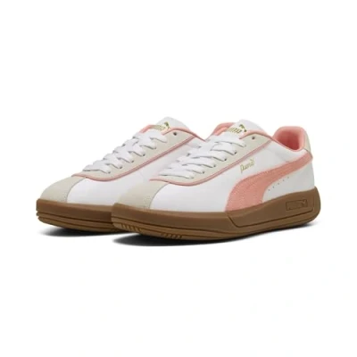 Abbildung von PUMA Damen Club KLASSIKA Sneaker, White PINK Fruit Vapor Gray, 42.5 EU
