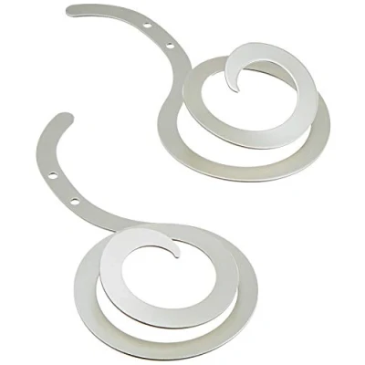 Abbildung von GARDINIA Dekoschnecke, Zum Drapieren von Gardinen und Vorhangstoffen, 2 Stück, Außen ca. Ø 12 cm, Länge 25 Metall, Silber matt