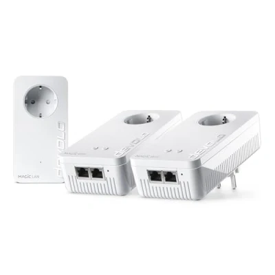 Abbildung von devolo Magic 2 WiFi 6 Multiroom Kit, WLAN Powerline Adapter, bis zu 2.400 Mbit/s, Mesh Steckdose, 2x Gigabit LAN, Access Point, dLAN 2.0, weiß