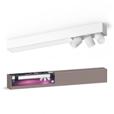 Abbildung von Philips Hue White &amp; Color Ambiance Centris 3 er Spotleuchte, dimmbar, 16 Mio. Farben, steuerbar via App, kompatibel mit Amazon Alexa, weiß