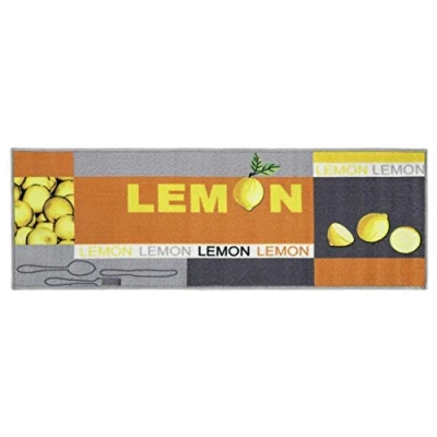 Abbildung von andiamo Kurzflor Läufer Lemon aus 100% Polyamid Küchenläufer mit Zitronen Muster, gelb, 50 x 150 cm