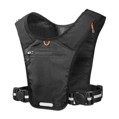 Abbildung von Spigen Handyhalterung für Laufweste Damen und Herren [Dynamic Shield] [Verstellbare Brustgurte, Quick On &amp; OFF] Reflektierender laufrucksack wasserdichte Handytasche Schwarz