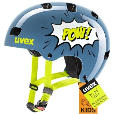 Abbildung von uvex Kid 3 robuster Fahrradhelm für Kinder individuelle Größenanpassung waschbare Innenausstattung Stone Blue pow 51 55 cm
