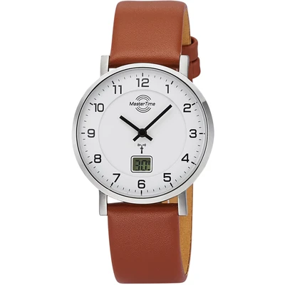 Abbildung von Master Time Funk Quarz Damen Uhr Analog Digital mit Leder Armband MTLS 10741 12L