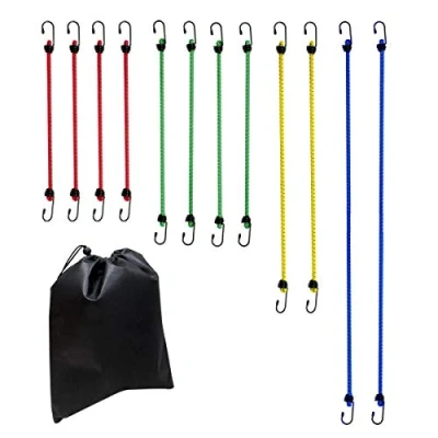 Abbildung von Amazon Basics Gummizüge, extra strapazierfähig, verschiedene Längen, (88cm, 59cm, 46cm, 38cm) 12 Stück, mehrfarbig