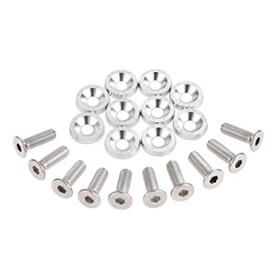 Abbildung von Mtsooning 10 Stück Universal M6 x 20 JDM Auto Schrauben Aluminium Stoßfänger Unterlegscheibe Unterlegscheib
