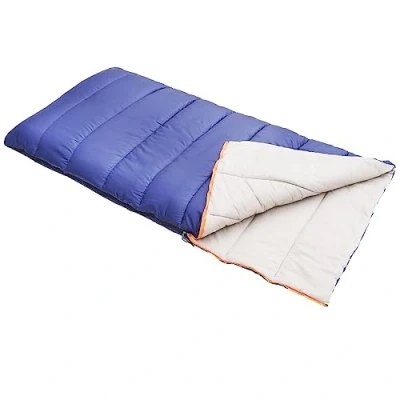 Abbildung von Amazon Basics Rechteckig Schlafsack für kaltes Wetter, zum Camping und Wandern, leicht, blau