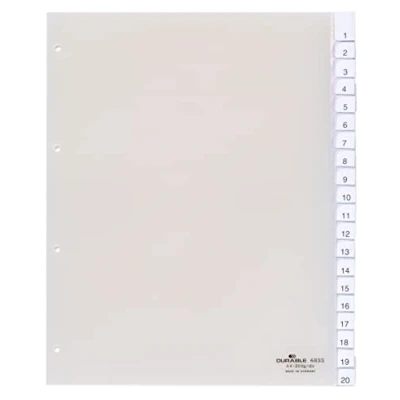 Abbildung von Durable Register (A4 überbreit, mit umschweißten Taben, 20 teilig) 1 Stück transparent, 683319