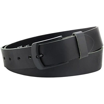 Abbildung von Vascavi Ledergürtel aus Büffelleder, Made in Germany, schwarz, ca. 40mm breit und 3 4mm stark, kürzbar, Gürtel, Vollledergürtel, Jeansgürtel, Herrengürtel, Damengürtel, (90 cm Gesamtlänge 100 cm)