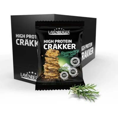Abbildung von Layenberger High Protein Cräkker, Snacks mit viel Eiweiß und wenig Kohlenhydraten, (8 x 75 g) Rosemary Sea Salt