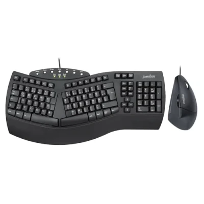 Abbildung von Perixx PERIDUO 512B Ergonomisches Tastatur und Maus Set Vertikale Design Maus, Kabelgebunden, USB, Schwarz Komfortables QWERTZ Layout