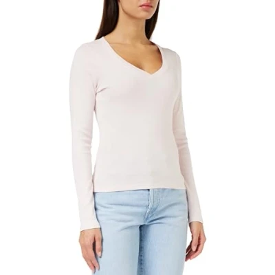 Abbildung von Levi&#039;s V NECK BABY TEE Langarmshirt, Damen, Größe: Small, Mauve chalk