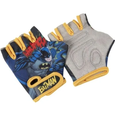 Abbildung von DC Universe Paar Fahrradhandschuhe für Kinder Batman Superhelden gelb Schwarz Herren Fledermaus ohne Finger