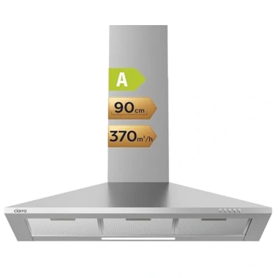 Abbildung von CIARRA Dunstabzugshaube 90 cm Umluft Abluft Pyramide Abzugshaube Typ aus Edelstahl Silber, CAS9201A