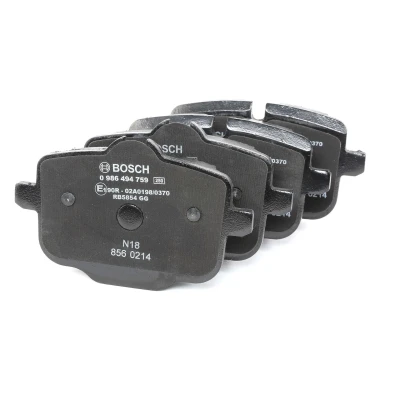 Abbildung von BOSCH 0 986 494 759 Bremsbelagsatz Low Metallic mit Anti Quietsch Blech BMW: 5 Saloon, Touring, 3 Saloon