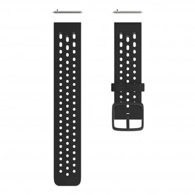 Abbildung von POLAR Unisex Erwachsene Armband Silikonarmband 22mm, Schwarz Grau, S L