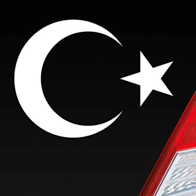 Abbildung von Hellweg Druckerei Islam Türkei Turkey türkiye Flag Moon Halbmond Auto Aufkleber Sticker Heckscheibenaufkleber