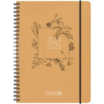 Abbildung von BRUNNEN Schülerkalender (2024/2025) „Ecoflower“, 2 Seiten = 1 Woche, A5, 208 Seiten, braun