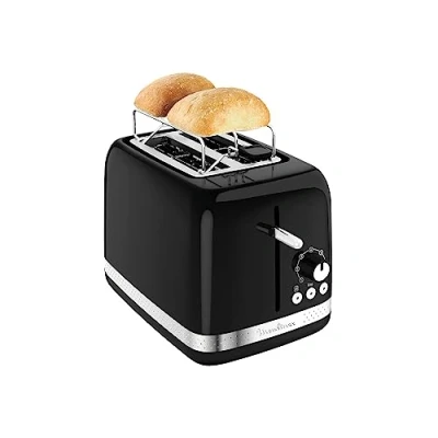 Abbildung von Moulinex Toaster mit 2 breiten Schlitzen, Vintage Design, Retro 7 Bräunungsstufen, Aufwärmer, Heber, 3 Funktionen beleuchteten Tasten, Sonne LT301810